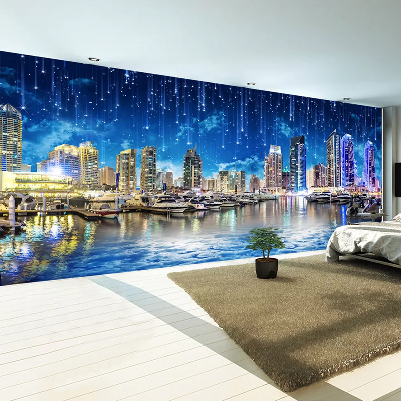 Home Textiles City - Custom Mural Non-woven Wallpaper City Night