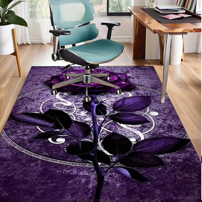 Home Textiles Design - Purple Leaf Rug for Elegant Office