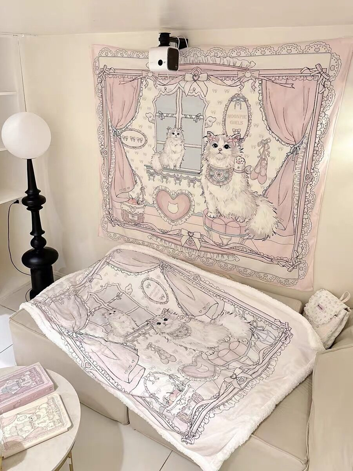 Home Textiles City - Cute Textile City Pink Girl Cat