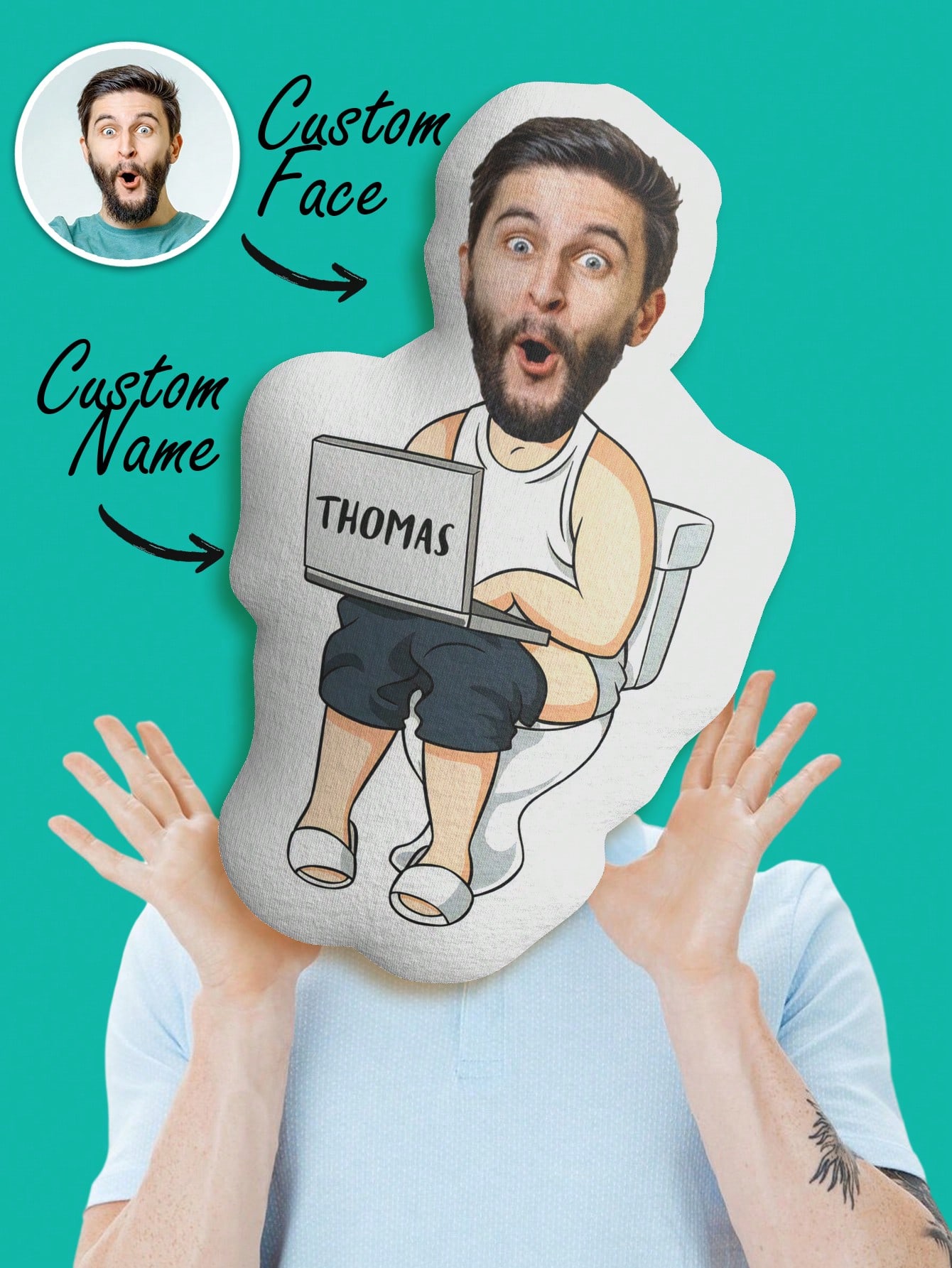 Home Textiles Usa - Custom Funny Ugly Face Pillow Personalized