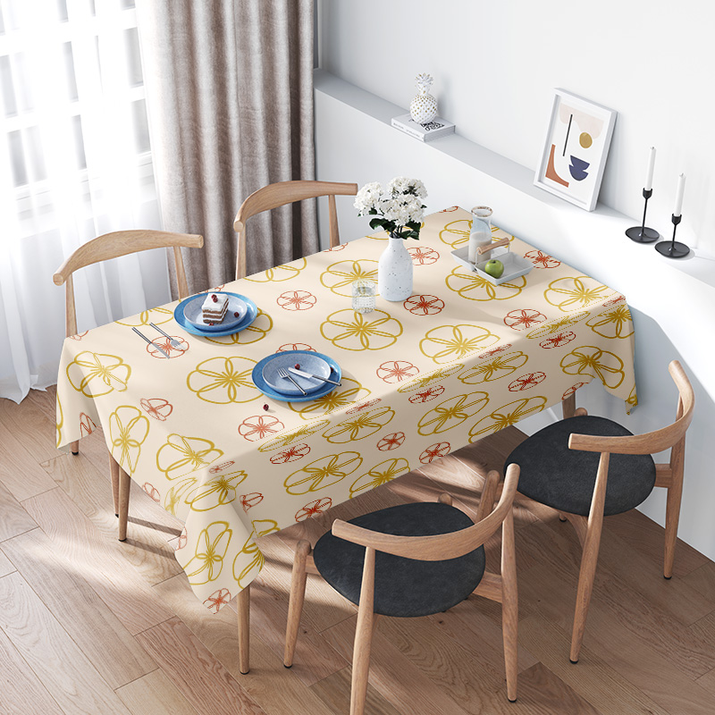 Home Textiles Com - Modern Home Floral Print Tablecloth Easy