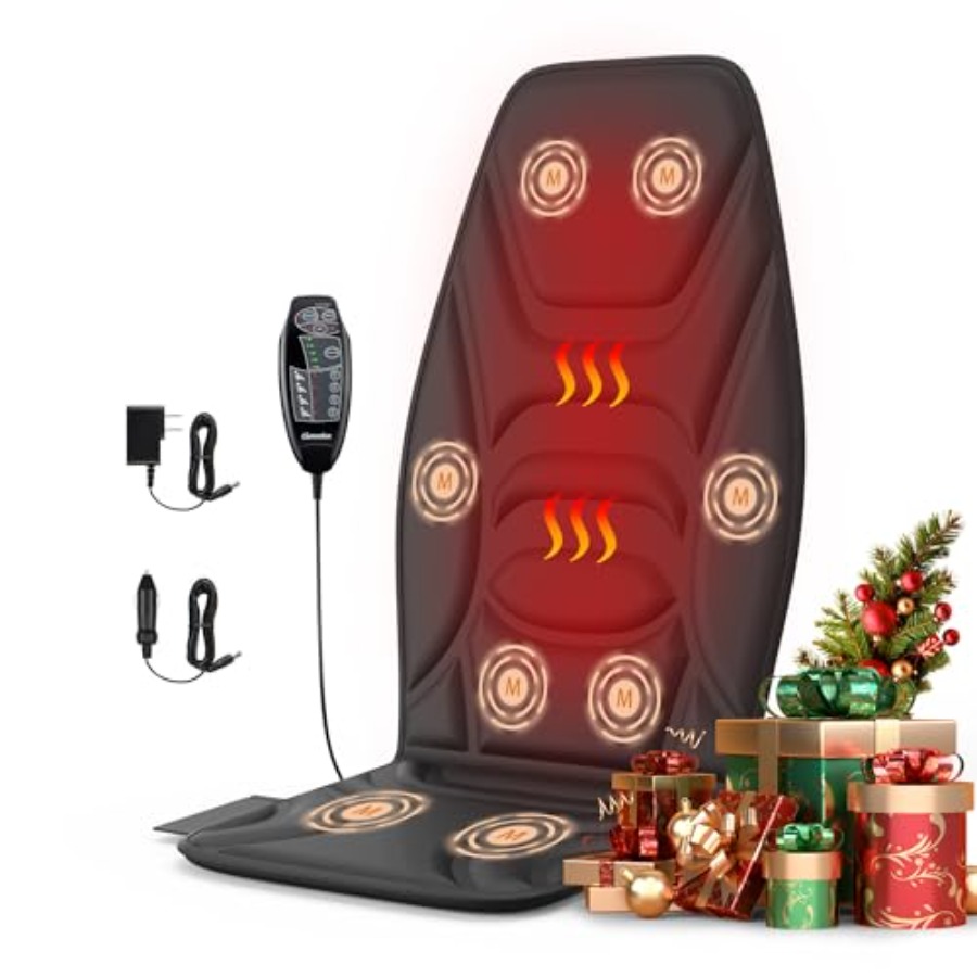 Heated Pad Electric - Portable Back Massager with Heat Vibration