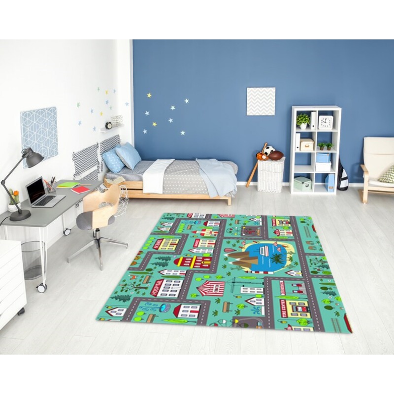 Football Soccer Field Area Rug - Home Textiles City ulasan dan harga