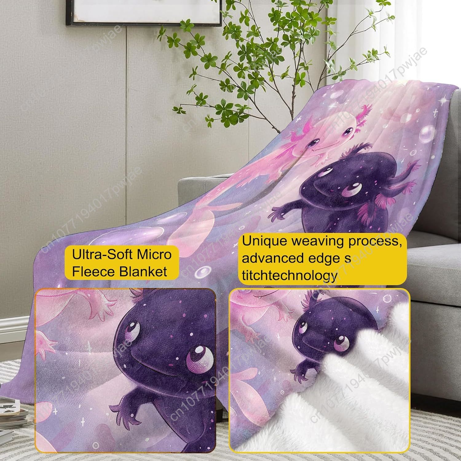 Axolotl Blanket Cute Axolotls  - Home Textiles Usa ulasan dan harga