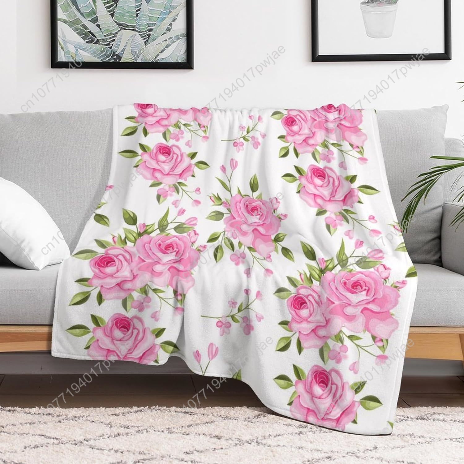 Pink Flower Throw Blanket Flor - Home Textiles Usa ulasan dan harga