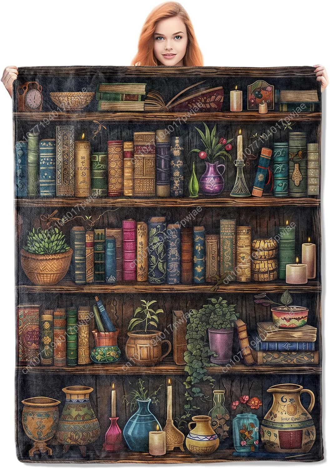 Vintage Bookshelf Blanket Read - Home Textiles Usa ulasan dan harga