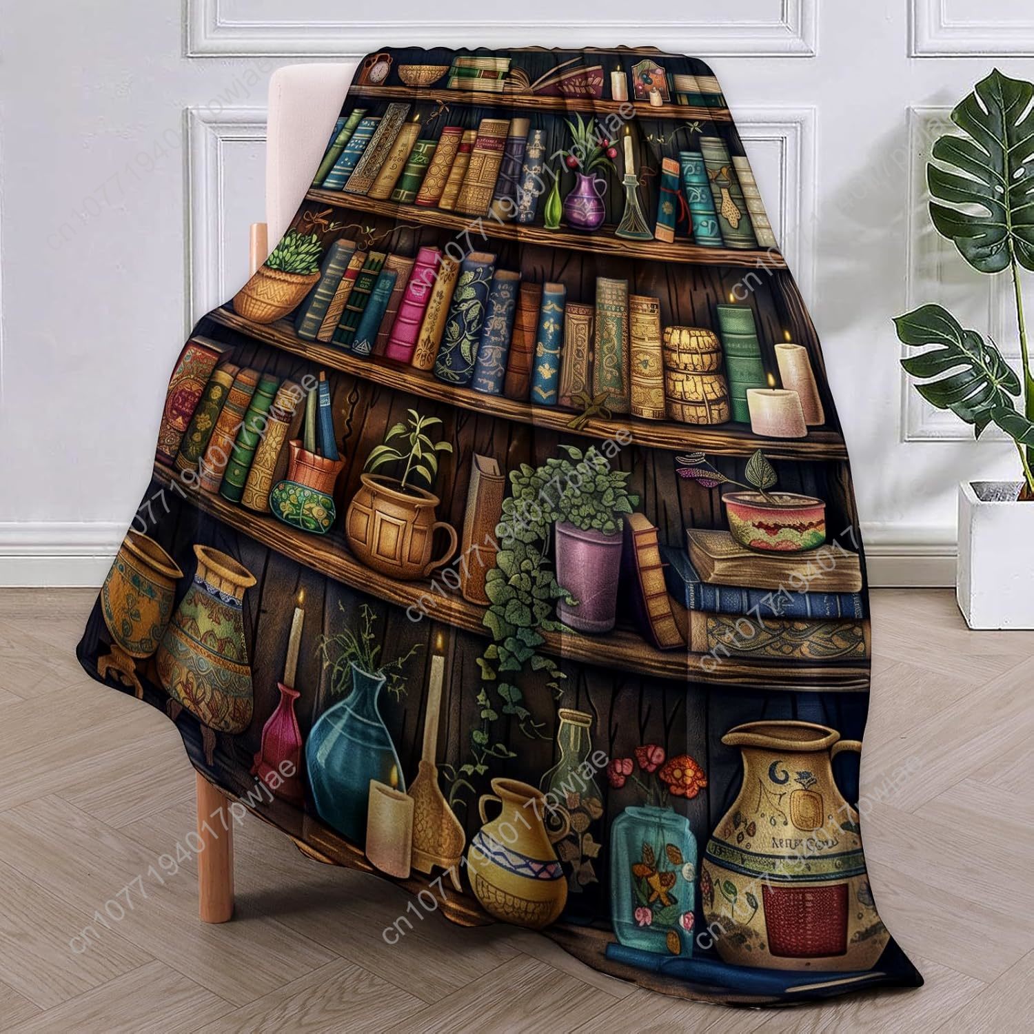 Vintage Bookshelf Blanket Read - Home Textiles Usa ulasan dan harga
