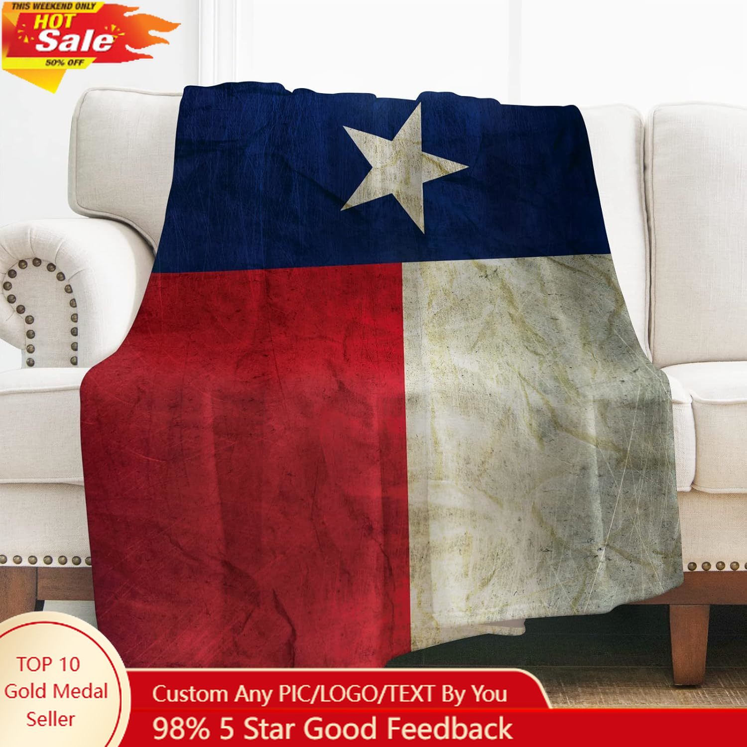 Levens Texas Flag Throw Blanke - Home Textiles Usa ulasan dan harga
