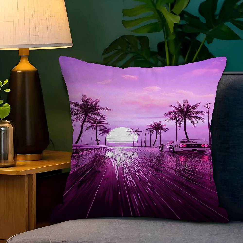 Neon Night City Landscape 80s  - Home Textiles City ulasan dan harga