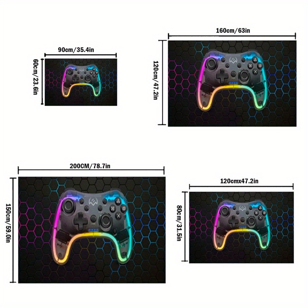 1pc Neon Gamepad Area Rug - So - Home Textiles Design ulasan dan harga
