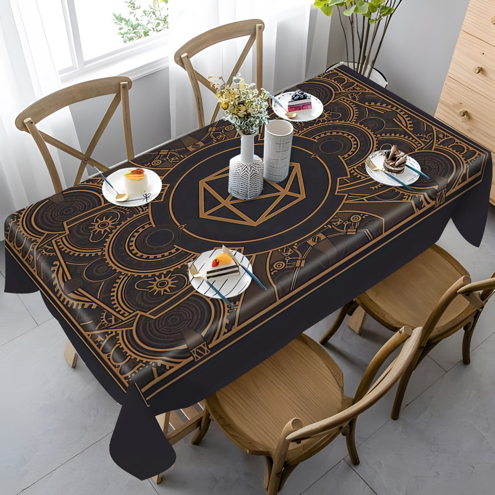 Steampunk Black Golden Gear Pa - Home Textiles Usa ulasan dan harga