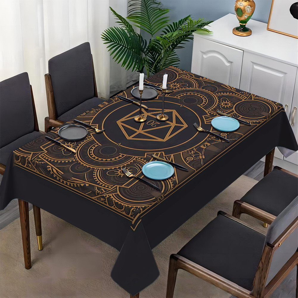 Steampunk Black Golden Gear Pa - Home Textiles Usa ulasan dan harga