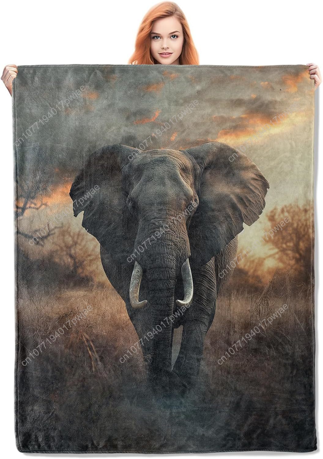 Elephant Fleece Blanket, Reali - Home Textiles Usa ulasan dan harga