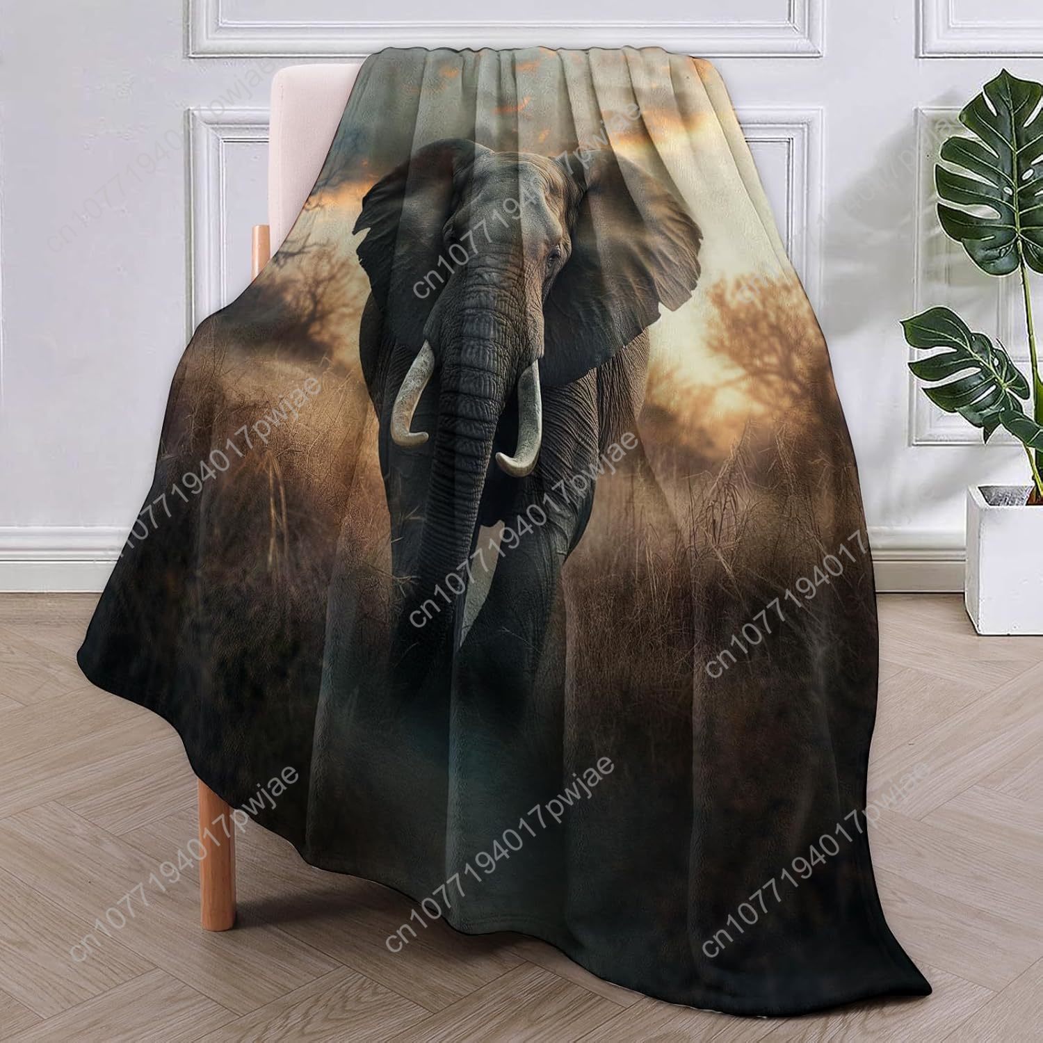 Elephant Fleece Blanket, Reali - Home Textiles Usa ulasan dan harga