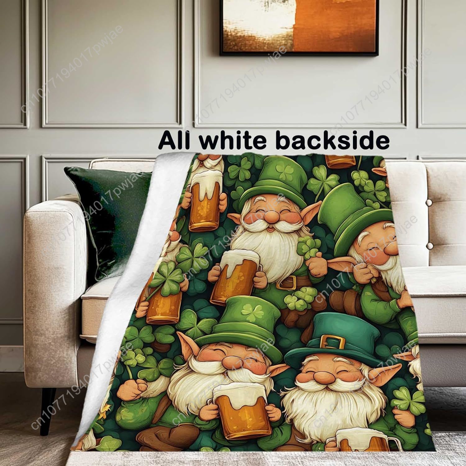 St. Patrick’s Day Gnome Throw  - Home Textiles Usa ulasan dan harga
