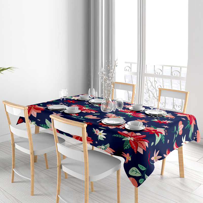 Blue Floral TableclothModern P - Home Textiles Com ulasan dan harga