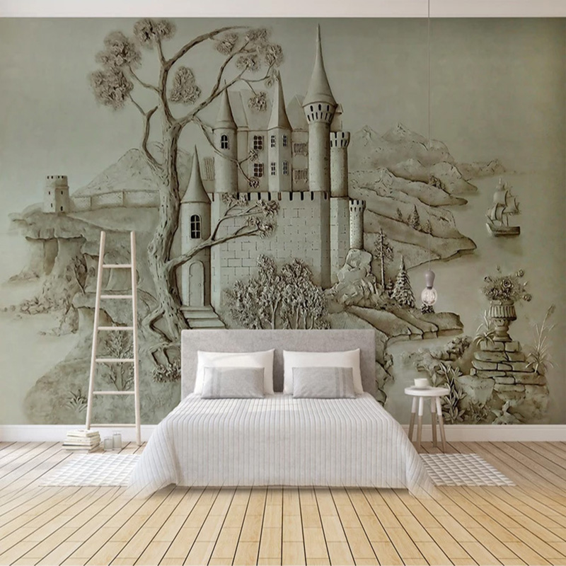 3D Architectural Wall Mural Mo - Home Textiles City ulasan dan harga
