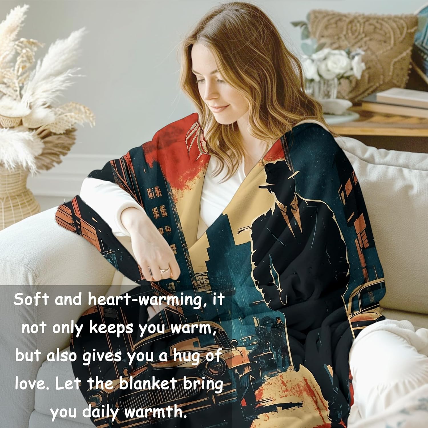 Noir Detective Blanket Gifts f - Home Textiles Usa ulasan dan harga
