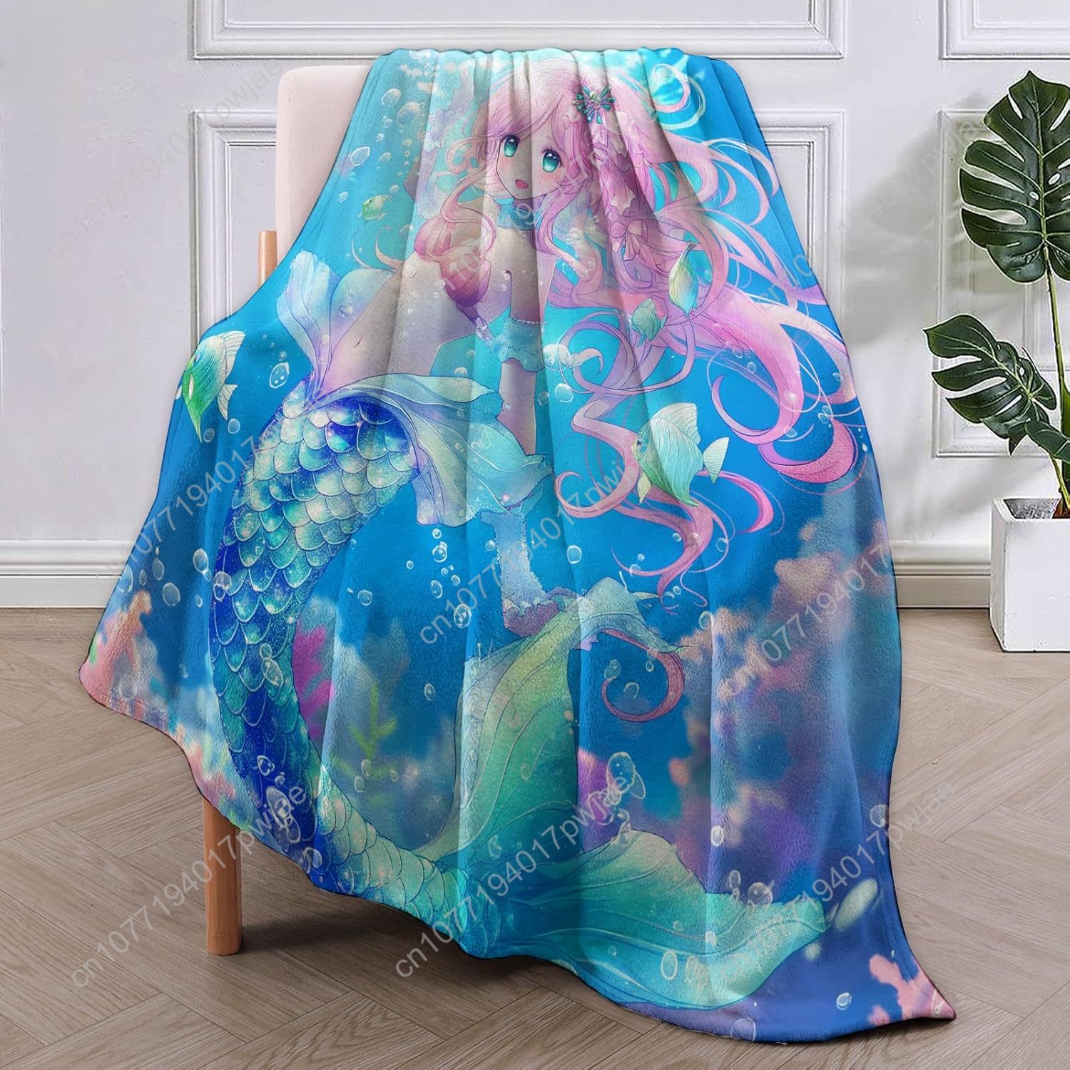 Cute Mermaid Blanket Cartoon F - Home Textiles Usa ulasan dan harga